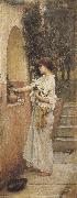 johnwilliam waterhouse,R.A. A Roman Offering (mk37) oil painting on canvas